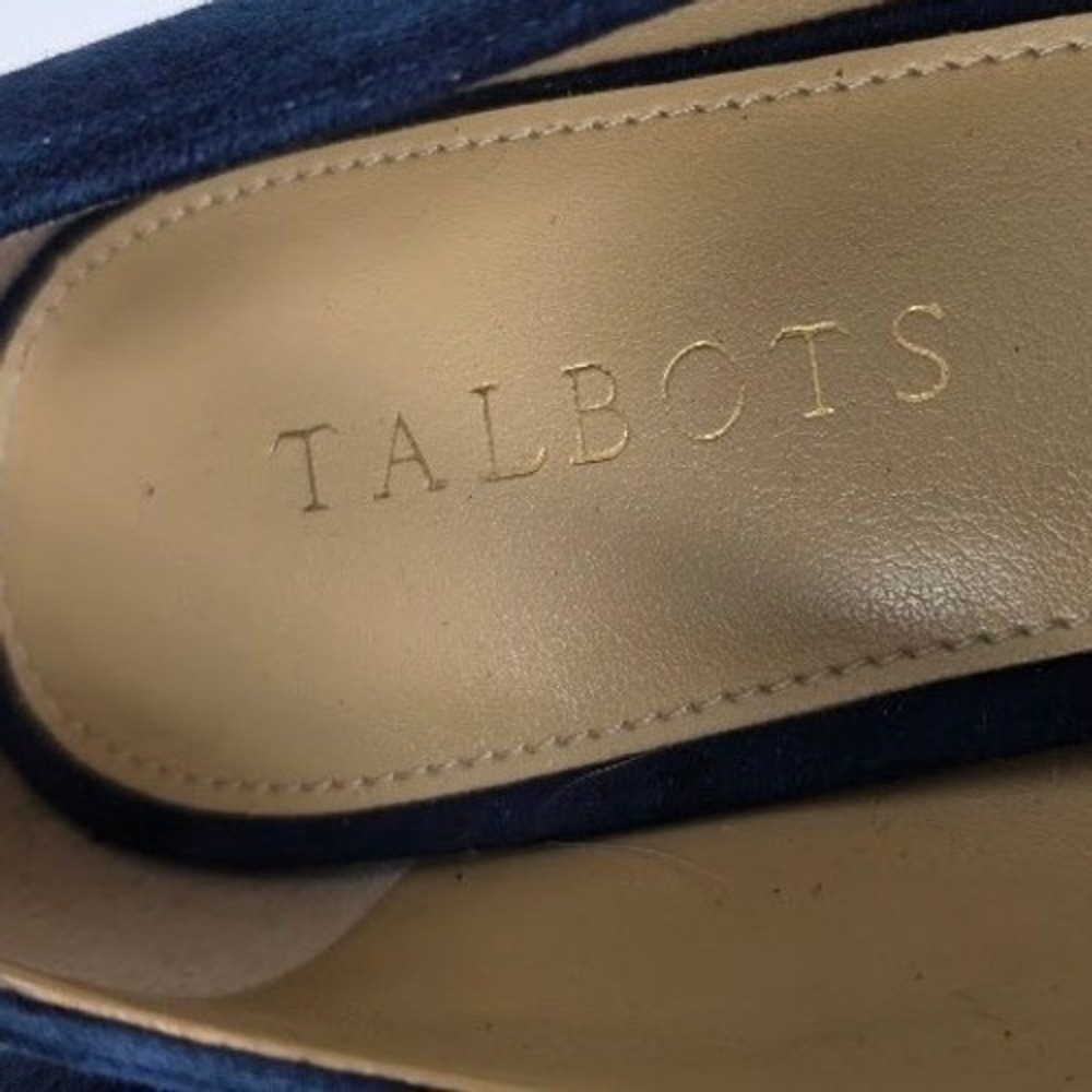 Talbots‎ Navy Suede Kitten Heels Gold Chain Detail Women's Size 9.5M - Picture 11 of 11